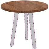 vidaXL Nepremična površina Temno rjava Ø 60 x 2.5 cm Trda hrastovina | Shoptok.si