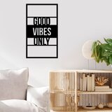 Wallity Zidna dekoracija Good Vibes Only, 40x1.5x68 cm, 1.5 mm, Crna Cene