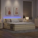  LED krevet za pohranu s madracem Krema 180 x 200 cm Tkanina | shoptok.hr
