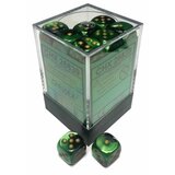 Chessex kockice - gemini - black-green & Gold12mm (36) Cene