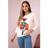 Kesi Blouse with 3D graphics Remarkable powder pink | shoptok.hr