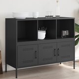 vidaXL Komoda črna 100,5x39x79 cm hladno valjano jeklo Cene