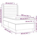  Krevet box spring s madracem LED tamnosivi 80 x 200 cm tkanina | shoptok.hr