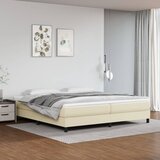 The Living Store Box spring postelja z vzmetnico krem 200x200 cm umetno usnje - Box Spring Postelja, (21517685) Cene