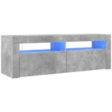 TV ormarić s LED svjetlima siva boja betona 120 x 35 x 40 cm | shoptok.hr