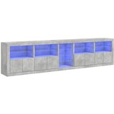  Komoda s LED svjetlima siva boja betona 283x37x67 cm | shoptok.hr