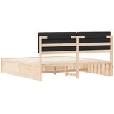  Krevetni okvir s tapiciranim uzglavljem Crna 200 x 200 cm | shoptok.hr