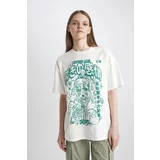 Defacto Oversize Fit Printed Short Sleeve T-Shirt