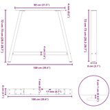 Noge za blagovaonski stol A-oblika 2 kom 100 x (72-73) cm Čelik - Prirodna 100 x (72-73) cm 1 | shoptok.hr