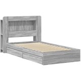  Okvir kreveta s pohranom s ladicama Siva Sonoma 90 x 190 cm - Siva Sonoma 90 x 190 cm sa središnjom policom | shoptok.hr