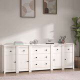  Komoda bela 230x35x80 cm trdna borovina, (20803883) | Shoptok.si