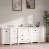  Komoda bijela 230 x 35 x 80 cm od masivne borovine | shoptok.hr