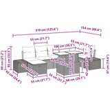  Vrtna garnitura - 9-dijelni set vrtnih sofa s jastučićima crno poli ratan | shoptok.hr