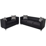 vidaXL set trosjeda i dvosjeda od umjetne kože crni | shoptok.hr