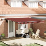vidaXL Ročna retraktibilna tenda z LED osvetlitvijo v oranžni in rjavi barvi 400x350 cm Cene