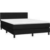  Box spring postelja z vzmetnico LED črna 140x190 cm blago, (20899670) | Shoptok.si