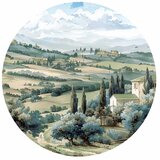  Okrugla fototapeta - Landscape with sunny green fields 140x140 | shoptok.hr