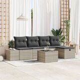 vidaXL 6-dijelni set vrtnih sofa s jastučićima svijetlosivi poli ratan Cijene