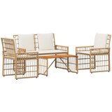  Set vanjskog namještaja 4 pcs Prirodna i krema bijela | Eponuda.com