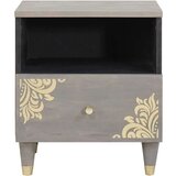 vidaXL Noćni ormar s ladicama Siva 40 x 33 x 46 cm masivno drvo manga | shoptok.hr