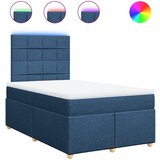 vidaXL Box spring postelja z vzmetnico modra 120x190 cm blago, (21305109) | Shoptok.si