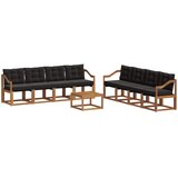  Set vanjskih sofa 9 kom. Prirodna i crna | shoptok.hr