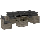 Maison Chic Seti vrtnega pohištva - Vrtna garnitura - Vrtni pohištvo set 7-delna z blazinami siv poli ratan, (21802813) | Shoptok.si