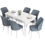 Hanah home Set Trpezarijski sto i 6 stolica Eva, Sivo-bijela | Eponuda.ba