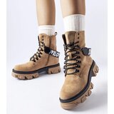 Gemre Beige ankle boots with decorative detachable strap Marco | Shoptok.si