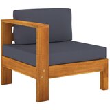 The Living Store Sredinski kavč z 1 naslonjalom za roke temno siv trdna akacija - Sredinski Kavč, (21495182) | Shoptok.si