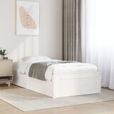 Maison Chic Posteljni okvir - Enojna postelja - Postelja za odrasle brez vzmetnice bel 75x190 cm trdna borovina-J11602, (21759314) | Shoptok.si