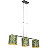 QAZQA Viseča svetilka z velur odtenki pav z zlatom 20cm - Combi 3 Deluxe Cene