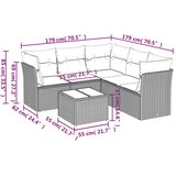  6-dijelni set vrtnih sofa s jastucima crni od poliratana | shoptok.hr