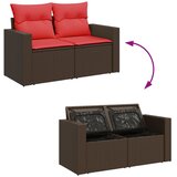  Vrtna sofa s jastucima za 2 osobe, smeđa, poliratan | Eponuda.com