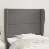  Uzglavlje s ušima sivo 103x23x118/128 cm od umjetne kože | Eponuda.com