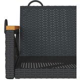vidaXL Gugalna klop črna 63x62x40 cm poli ratan | Shoptok.si