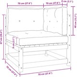  2-dijelna vrtna garnitura s jastucima boja meda od borovine | shoptok.hr