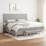  s oprugama i madracem svjetlosivi 200 x 200cm od tkanine | shoptok.hr