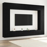 vidaXL 12 delni komplet TV omar stenska črna hrastova inženirska les, Stenske TV omare - 2 kosa črnega hrasta, 30.5x30x90 cm, narejene iz inženirskega lesa, TV omare 2 kosa črnega hrasta 100x30x30 cm inženirski les Cene