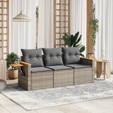 Maison Chic Seti vrtnega pohištva - Vrtna garnitura - Vrtni pohištvo set 3-delna z blazinami siv poli ratan, (21811289) | Shoptok.si
