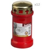 Bolsius memorijalne svijeće s poklopcem No 3 12 kom crvene | shoptok.hr