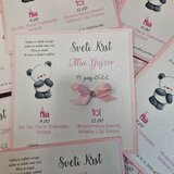  Vabilo za krst z medvedkom roza REK106-2 | Shoptok.si