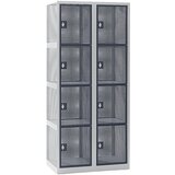eurokraft pro Omara iz naluknjane pločevine, širina 800 mm, razdelek 400 mm, 8 predelkov, za ključavnico obešanko, vrata bazaltno siva | Shoptok.si