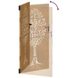 Vrtna vrata 85 x 200 cm od čelika COR-TEN s uzorkom stabla | shoptok.hr