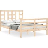 The Living Store Posteljni okvir z vzglavjem trden les - Posteljni Okvir, (21527592) | Shoptok.si
