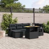 vidaXL 7-dijelni set vrtnih sofa od poliratana s jastucima crni | shoptok.hr