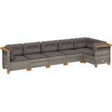Maison Chic Seti vrtnega pohištva - Vrtna garnitura - Vrtni pohištvo set 6-delna z blazinami siv poli ratan, (21804830) | Shoptok.si
