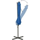  Konzolni suncobran sa stupom i LED svjetlima 300 cm azurnoplavi | shoptok.hr