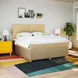 Krevet s oprugama i madracem krem 180x200 cm od tkanine | shoptok.hr