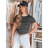 DStreet T-shirt damskie basic w paski LINESS czarny | Shoptok.si